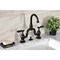 Kingston Brass Bridge Bathroom Faucet with Brass PopUp, Matte Black KS7990BAL - alternate 2